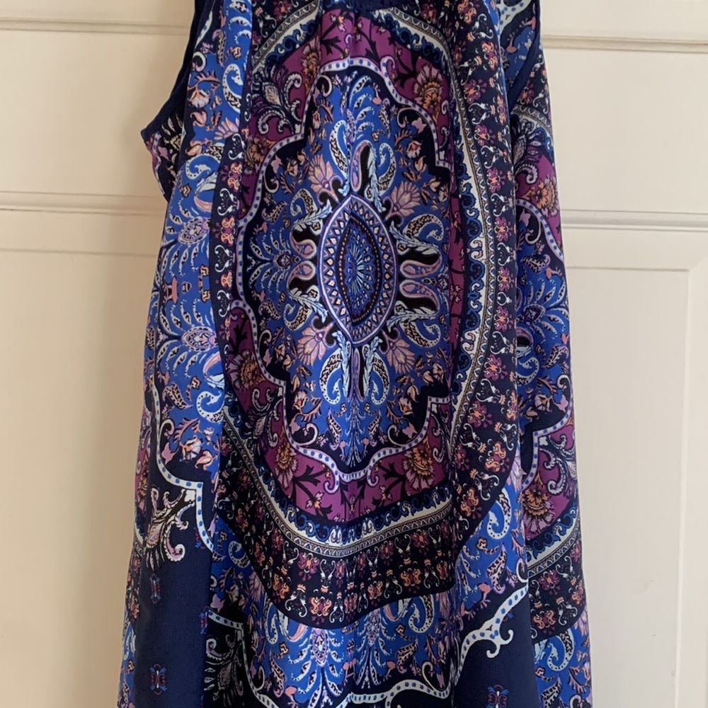 Sundress blues purple lavender crocheted neck choker style Free shipping - Picture 2 of 10